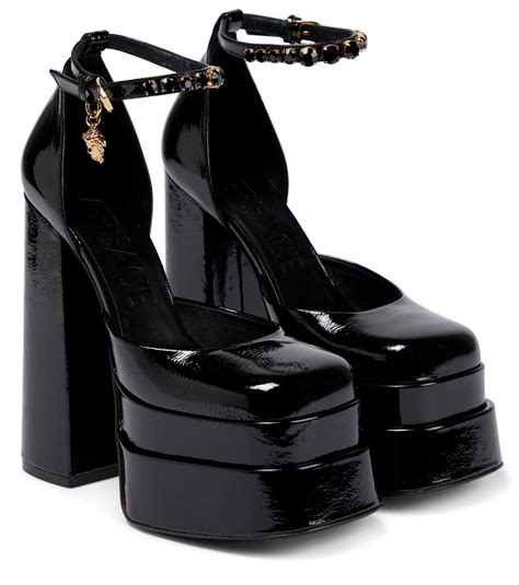 versace aevitas pointy satin platform pumps|versace medusa aevitas pumps.